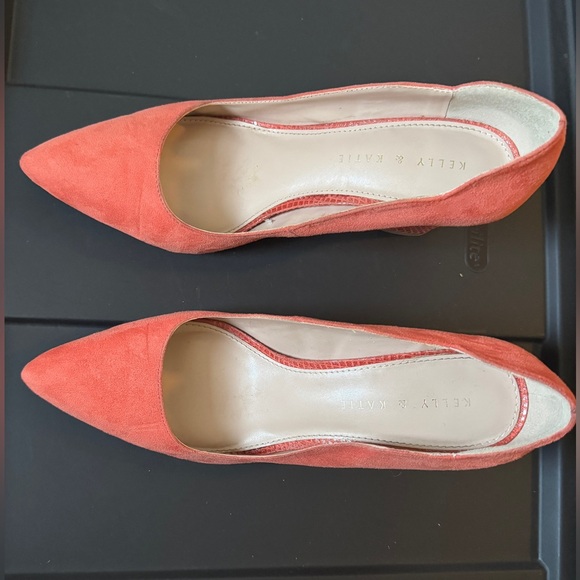 Chic orange Suede Pointed Heels - Picture 3 of 6